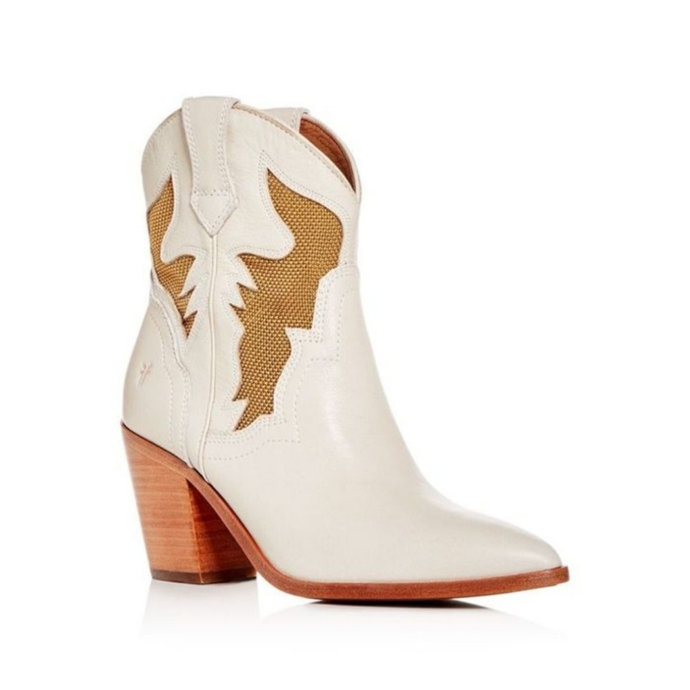 Stylish White and Tan Women's Western Boots